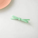 Popxstar Chic Bow Hair Clips Plain Color Acrylic Hairgrip Hairpin Cute Sweet Simple Bow Knot Bow Tie Side Pins Women Hair Accessories