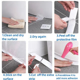 Popxstar Waterproof Transparent PVC Self-adhesive Tape Bathroom Wall Tapes Toilets Strips Sink Edge and Bathroom Kitchen Sealing Strips