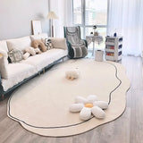 Popxstar Nordic Living Room Carpet Irregular Home Bedroom Room Bedside Rugs Thick Simple Cloakroom Leisure Area Plush Mats