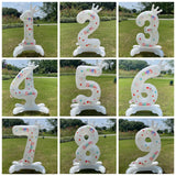 Popxstar 32inch White Balloons Birthday Number Balloons Outdoor Baby Shower Decoration for Kids Adult Standing Number Balloon