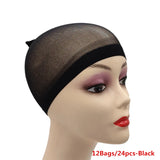 Popxstar 1/6/12bags Ventilated Nylon Mesh Nude Stocking Wig Cap Hairnets Stretchy Close End Super Extra Thin Skin Breathable Wig Cap