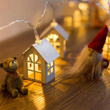 Popxstar 2M Fairy Wood House LED Light String Garland Xmas Party Christmas Decoration Navidad Kerst Noel New Year 2024 Home Lamps