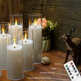 Popxstar 9Pcs LED Flameless Candles Light Simulation Acrylic Wedding Romantic Candle Lamp with Remote Control Party Christmas Home Decor