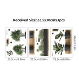 Popxstar 3PCS Green Plant Cactus Potted Wall Stickers for Bedroom Living Room Bathroom Home Decoartion Wall Decals