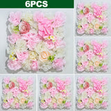 Popxstar 6PCS Artificial Flowers Rose Wall Panel 3D Flower Backdrop for Home Salon Wedding Party  Bridal Shower indoor Outdoor Decoration