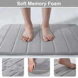 Popxstar Absorbent Bathroom Bath Mat Non-Slip Shower Rug Soft Memory Foam Kitchen Floor Carpet Coral Velvet Pad Home Decoration