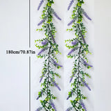 Popxstar spring decor 180cm Artificial Hanging Eucalyptus Plants Fake Lavender Flower Vines Plastic Wall Plant Leaves for Wedding Home Christmas Decor