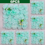 Popxstar 6PCS Artificial Flowers Roses Wall Panel 3D Flower Backdrop for Wall Party Wedding Bridal Shower Outdoor Decoration