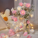 Popxstar 10LED Valentine's Day Rose String Lights Flower Garland Fairy Light Romantic Gift Valentine Anniversary Wedding Party Decoration