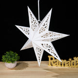 Popxstar 30-75cm Hollow Star Hanging Pendant Eid Mubarak Christmas Ramadan Decoration Islamic Muslim Party Decor Ramadan Kareem Gift