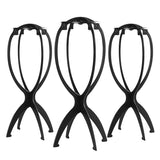 Popxstar 2PCS Wig Stand Collapsible Wig Holder Durable Wig Display 13.8 Inch Tool Travel Wig Stand for All Wigs