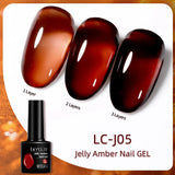 Popxstar 7ML Jelly Amber Gel Nail Polish Nail Art Dark Bloom Leopard Pattern Nail Gel Semi Permanent UV Gel Polish Varnishes