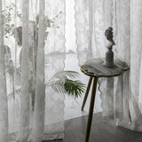 Popxstar French Lace Curtain White Tulle Window Blinds Living Room Bedroom Supplies Breathable Screen Curtain Wedding Party Home Decor 커튼