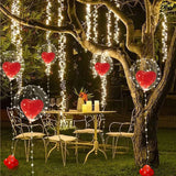 Popxstar Led Luminous String Lights, Transparent Wave Balloon, Red Heart-Shaped Balloon Suitable for Valentine's Day, Wedding, Confession, Birthday Party, Luminous Party, Bridal Shower, Christmas, Halloween, Party Decorations