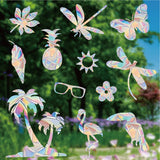 Popxstar Butterfly Sun Catcher Window Sticker Mushroom Leaf Stained Rainbow Prism Glass Wall Sticker Kids Room Home Decoration Suncatcher