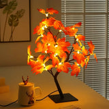 Popxstar 24 LED Fairy Flower Tree Table Lamps Maple Leaf Lamp Rose Night Light USB Operated Gifts for Wedding Party Hallowmas Decoration