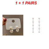 Popxstar New Fashion Stud Earrings For Women Girl Love Heart Pearl Drop Earrings Sweet Simple Earrings Jewelry Accessories Party Gift