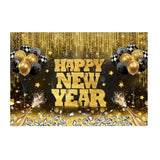 Popxstar 2025 Happy New Year Backdrops for Christmas Photography Decor Background Fireworks Celebrate Party Family Poster Photo Studio