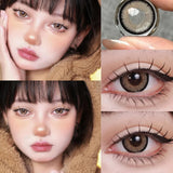 Popxstar 1 Pair Korean Lenses Colored Contact Lenses with Degree Myopia Lenses Brown Lenses Natural Eye Lenses High Quality