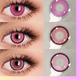 Popxstar Colorcon Pink Lenses 1 Pair Colored Contact Lenses for Eyes Big Eye Lenses Anime Lenses Cosplay Lenses Nezuko Lenses