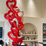 Popxstar 40in Heart Shaped Balloons Red Valentine Day Heart Balloons for Valentines Day Decorations Bridal Shower Wedding Party Supplies