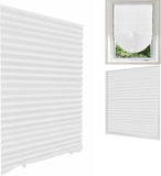 Popxstar Blind for Window Self Adhesive Pleated Blinds Cordless No Drill Fabric Blinds Room Darkening Shades Blackout Shades for Bathroom