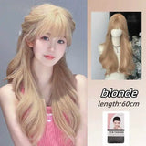 Popxstar Pink Wig for Women Long Wavy Cosplay Wigs Natural Soft Sweet Synthetic Wig for Daily Use School Life Lolita Wig Pink