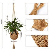 Popxstar Hanging Basket Plant Handmade Macrame Plant Hanger Flower Pot Planter Hanger Wall Decor Courtyard Garden Hanging Planter