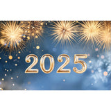 Popxstar 2025 Happy New Year Backdrops for Christmas Photography Decor Background Fireworks Celebrate Party Family Poster Photo Studio