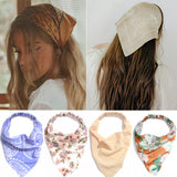 Popxstar Summer Vintage Print Flower Beach Bandana Hair Scarf Fashion Elastic Rubber Headbands for Women Girl Hair Accessories