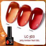 Popxstar 7ML Jelly Amber Gel Nail Polish Nail Art Dark Bloom Leopard Pattern Nail Gel Semi Permanent UV Gel Polish Varnishes