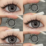 Popxstar 1pair Natural Color Contact Lenses for Eyes Brown Contacts Gray Lenses Fashion Lenses Blue Eyes Contacts Lenses