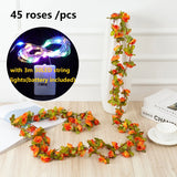 Popxstar spring decor 2.5m Artificial Flowers Rose Vine DIY Fake Plants Flower Spring Autumn Garden Arch Christmas Rattan Wedding Home Room Decoration