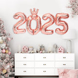 Popxstar 2025 Number Foil Balloons for Happy New Year Eve Party Decoration Photo Booth Props Supplies Christmas Home Decor Navidad