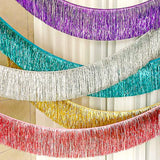 Popxstar Premium Foil Fringe Tinsel Garland Creative 2M 4 Layers Foil Banner Birthday Party Wedding Decoration Christmas Home Wall Decor