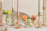 Popxstar Floriddle Retro Candlesticks Taper Candle Holders Tall Candlesticks Decoration Party Glass Vase Home Decor Wedding Decoration