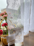 Popxstar shabby chic Floral Lace Sheer Curtains for Living Room Tulle Rod Pocket Guaze Window Bedroom Curtain Panel 1PC