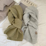 Popxstar Korea Cashmere Scarf Women's Autumn Winter Fashion Popular Knitted Thicke Warm Soft Scarf Office Lady Elegant Female Shawl