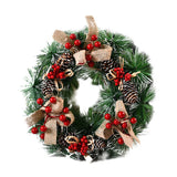 Popxstar Christmas Wreath Door Decoration with Snowflake Merry Christmas Flower Simulation Door Hanging Decoration Home Party Supply