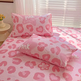 Popxstar 1PC Pink Leopard Print Bed Cover Bed Mattress Lace Bed Skirt Single Ful Queen King Size Bedsheets Skirts (Pillowcase Need Order)