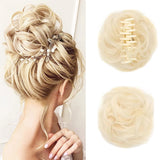 Popxstar Claw Clip Messy Bun Hairpiece 1pc Curly Messy Hair Bun Clip in Claw Chignon Ponytail Hairpieces Synthetic Hair Bun Scrunchies