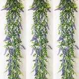 Popxstar spring decor 180cm Artificial Hanging Eucalyptus Plants Fake Lavender Flower Vines Plastic Wall Plant Leaves for Wedding Home Christmas Decor