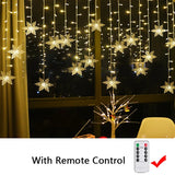 Popxstar LED Garland Holiday Snowflakes String Fairy Light New Year Ornaments Christmas Tree Decorations for Home Party Noel Navidad 2024