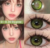 Popxstar 1 Pair Green Lenses Colored Contact Lenses for Eyes Beauty Pupils Myopia Eye Color Lenses Prescription Lenses Blue Lens