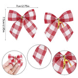 Popxstar 20/10pcs Linen Christmas Bow Decoration Christmas Tree Hanging Ornaments Bowknot For Xmas Wreath New Year 2024 Navidad Gifts Bow