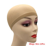 Popxstar 1/6/12bags Ventilated Nylon Mesh Nude Stocking Wig Cap Hairnets Stretchy Close End Super Extra Thin Skin Breathable Wig Cap