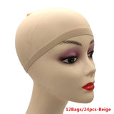 Popxstar 1/6/12bags Ventilated Nylon Mesh Nude Stocking Wig Cap Hairnets Stretchy Close End Super Extra Thin Skin Breathable Wig Cap