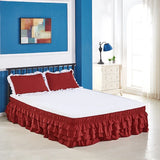 Popxstar room inspo ideas 4 Layers Ruffled Bed Skirt Wrap Around Elastic Bed Skirt Bed Cover Without Surface Home Hotel Bed Skirt Twin /Full/ Queen/ King