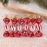 Popxstar 6pcs Christmas Lollipop Candy Cane Pendant Xmas Tree Hanging Ball Ornaments Christmas Decorations for Home New Year Gift