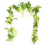 Popxstar 180cm Fake Ivy Wisteria Flowers Artificial Plant Vine Garland for Room Garden Decorations Wedding Arch Baby Shower Floral Decor